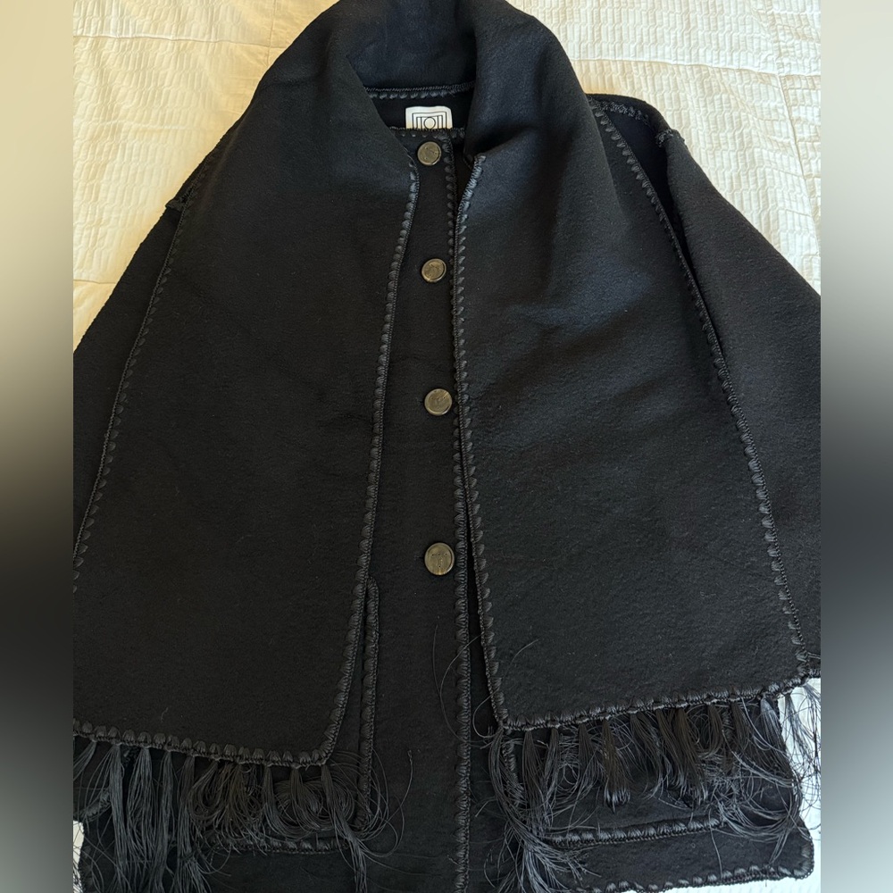 Toteme Scarf Jacket in Black Wool - Picture 5 of 8